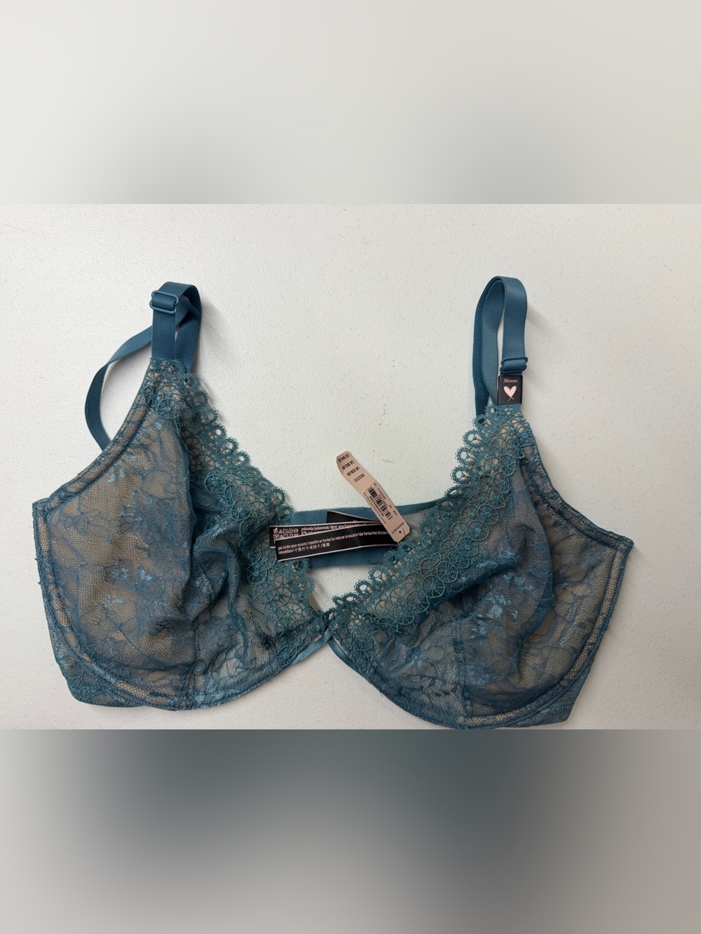 Victoria’s Secret Very Sexy Unlined Plunge Bra 36DDD Teal Lace NWT